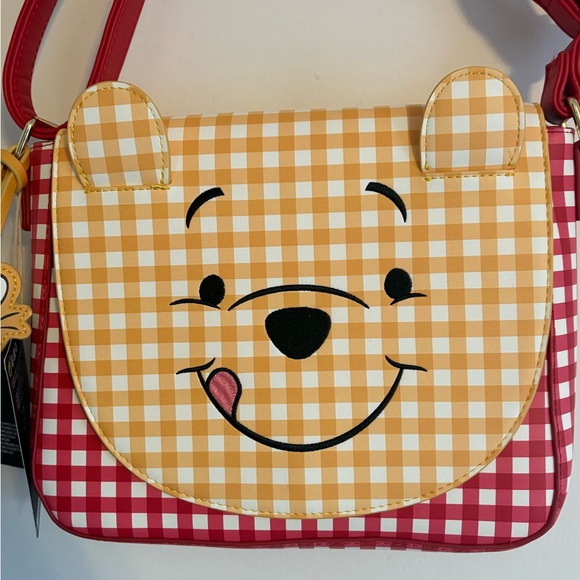 Loungefly Winnie The Pooh Gingham Crossbody Purse NWT Adjustable Strap Picnic - Picture 7 of 15